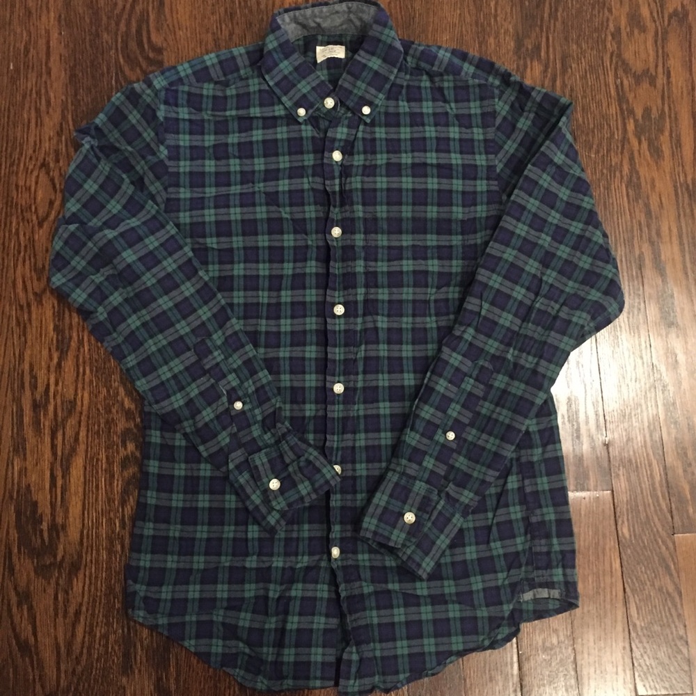 J.Crew 100% Cotton Plaid Button Down Shirt Sz XS